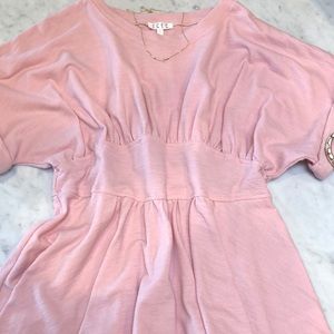 SOLD! Pink Peplum Short Sleeve Top